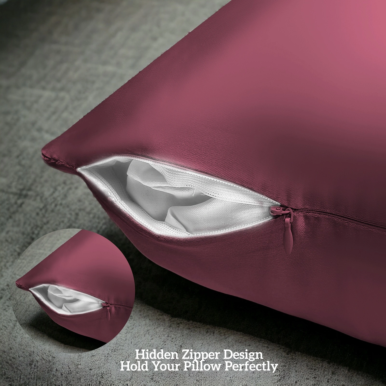 silk pillowcase for hair and skin health, both sides with hidden zipper, 1pc standard 50x75 cm (copy)