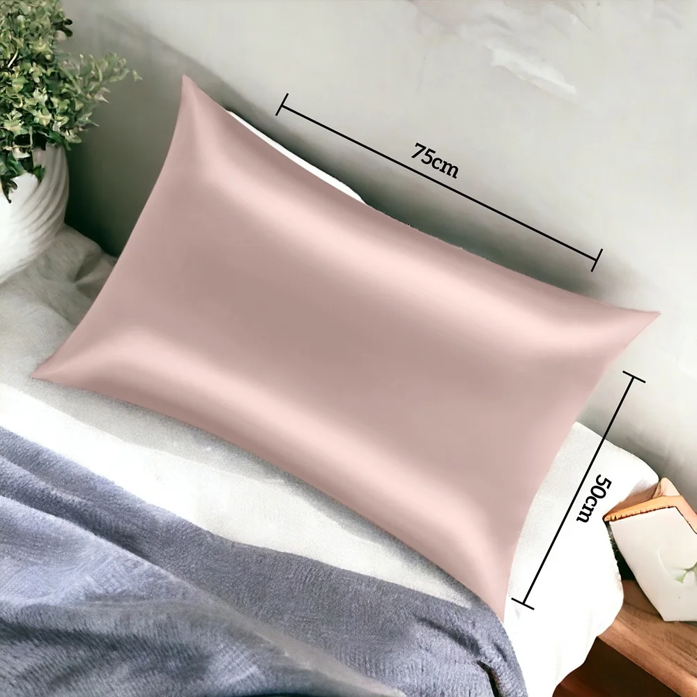 silk pillowcase for hair and skin health, both sides with hidden zipper, 1pc standard 50x75 cm