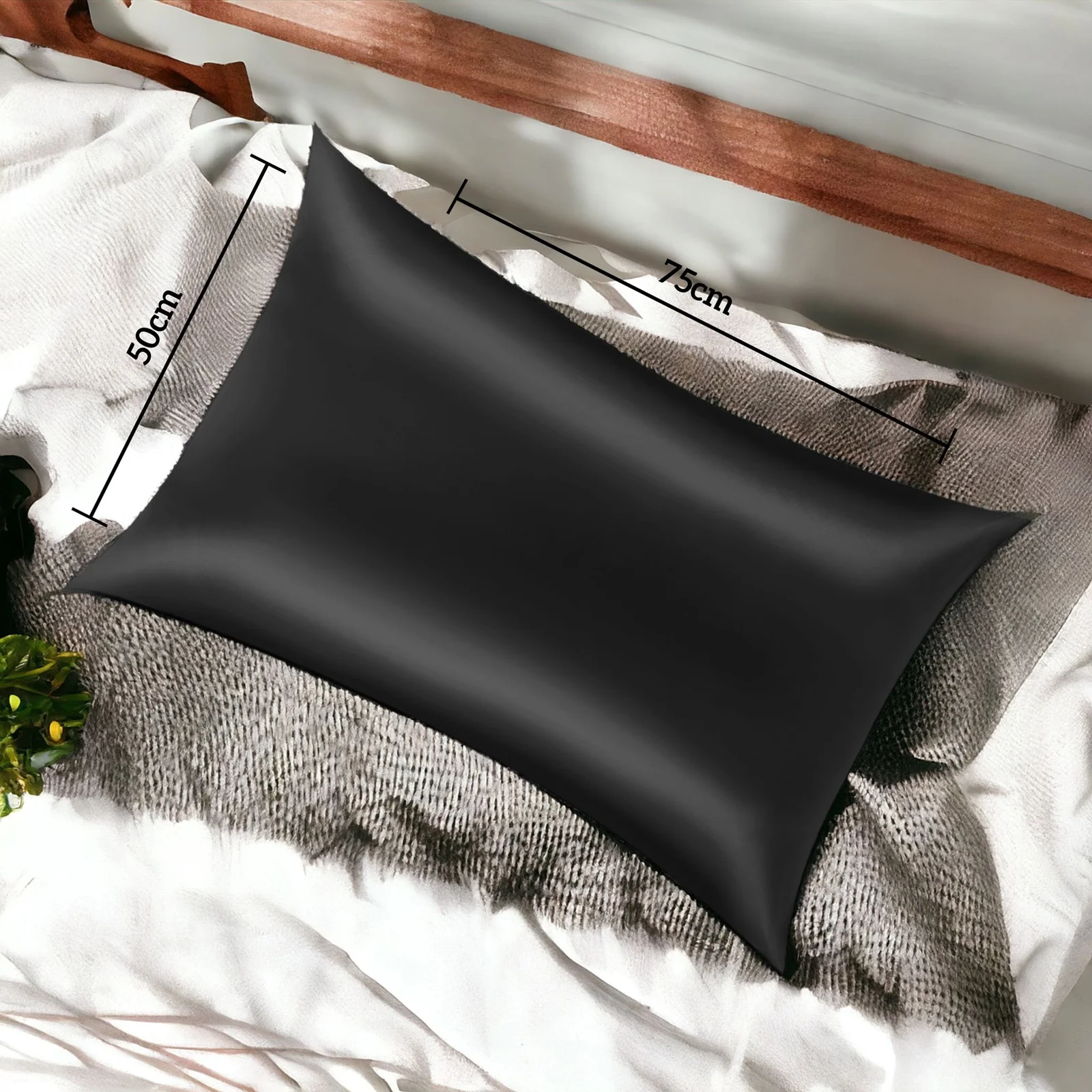 silk pillowcase for hair and skin health, both sides with hidden zipper, 1pc standard 50x75 cm