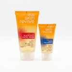 Two orange tubes of Dr. J's Skin Revive Blackhead Facial Wash and Spot Treatment displayed centered against a clean white background.