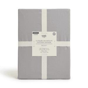 M&S 400 thread count luxury Egyptian cotton sateen king size duvet bedset in grey